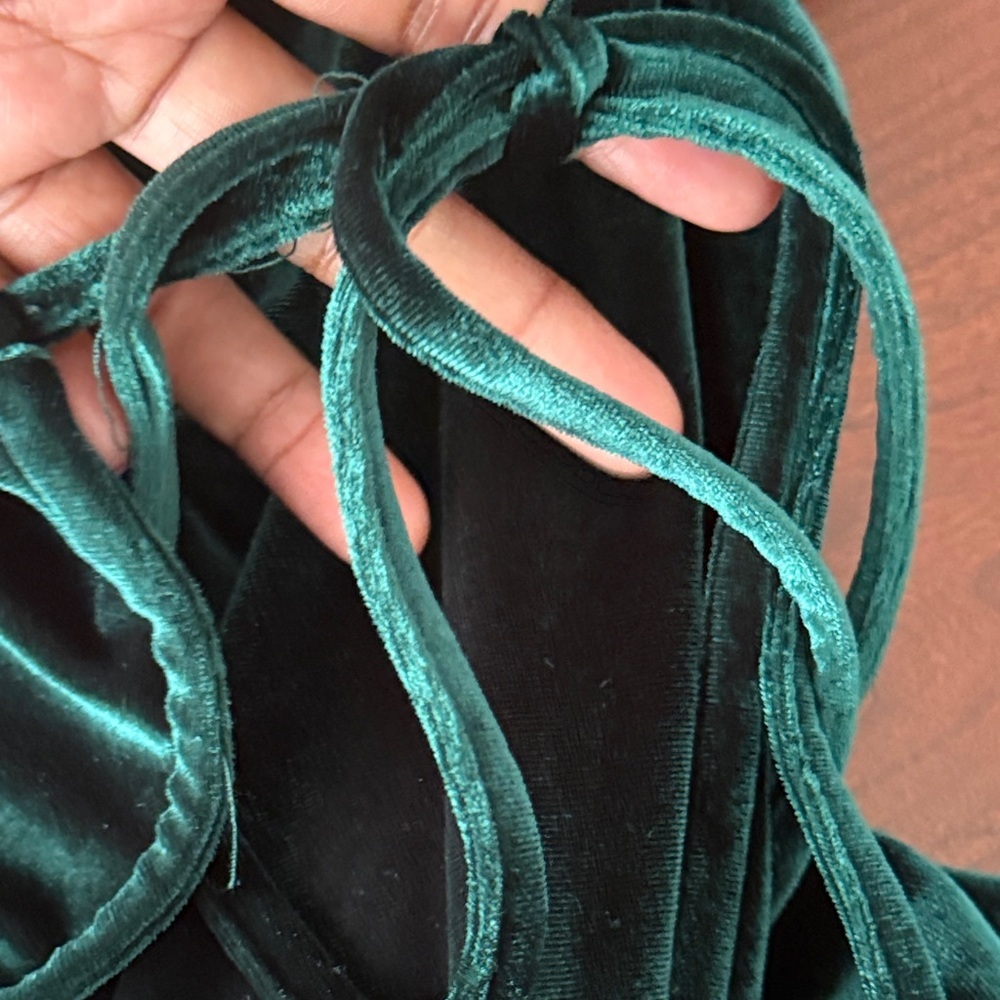Baltic Born Deep emerald Green Maxi Dress witchy whimsy goth 1X - Picture 14 of 16